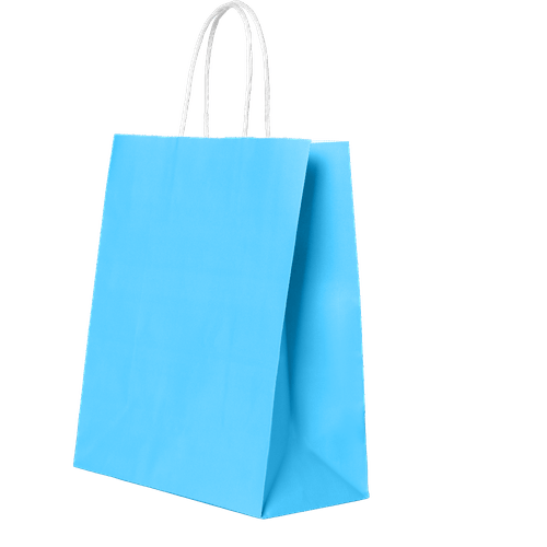 Sacola de Papel Azul Claro Pacote com 10 Unidades