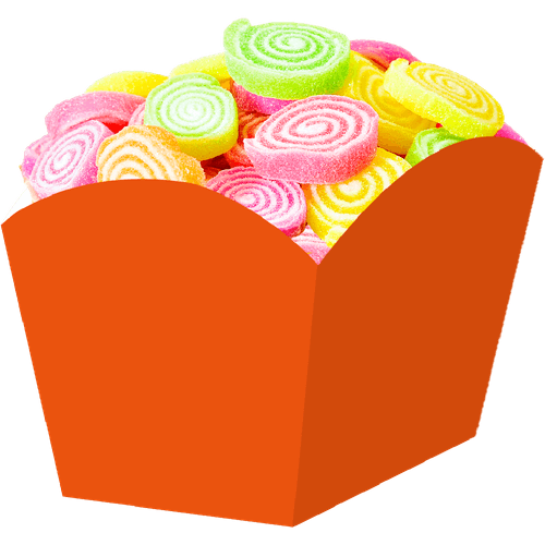 Cachepot Médio Laranja para Festas  08 Unidades