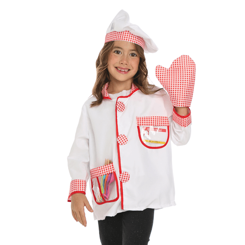 Fantasia Chef de Cozinha  Infantil Completa Com  Acessórios
