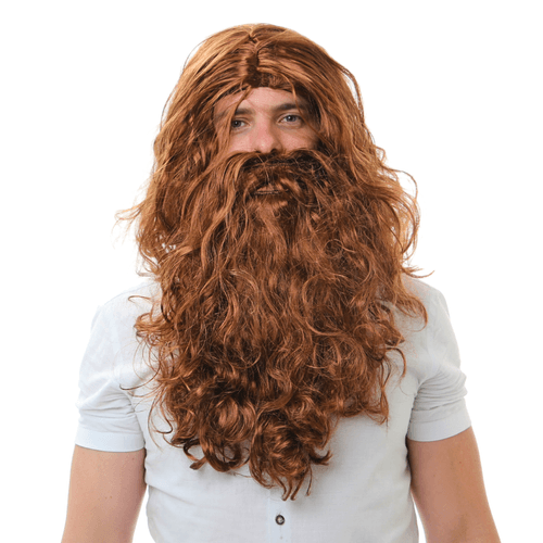 Peruca Fantasia Jesus Completa com Barba
