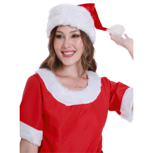 Gorro de Natal Papai Noel em Veludo Luxo