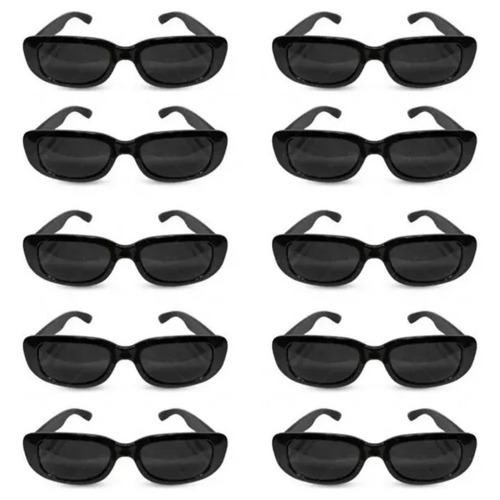 Kit Óculos Vintage Preto  10 Unidades