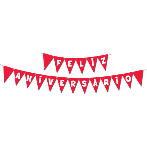 Faixa Decorativa Vermelha Papel - Festa de Aniversário