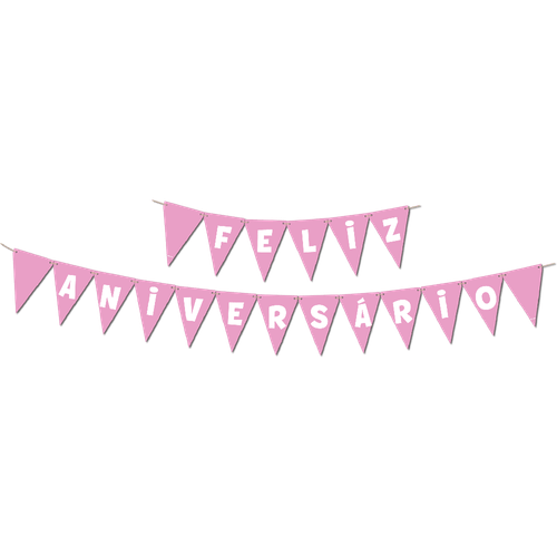Faixa Decorativa Rosa Claro Fest Color - Feliz Aniversário