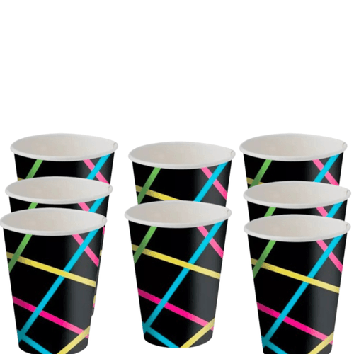 Copo de Papel Neon 200ml - Festcolor - Pacote com 8 Unidades