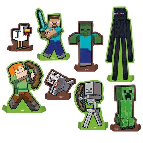 Decoração de Mesa Minecraft 8 Peças Festa Infantil Gamer