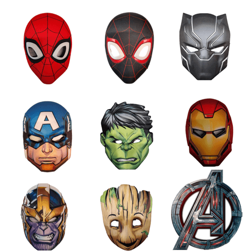 Máscara Infantil Super Heróis Vingadores E.V.A. Personagens Diversos