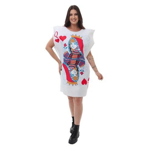 Fantasia Dama de Copas Adulto Look Divertido Baralho Criativo