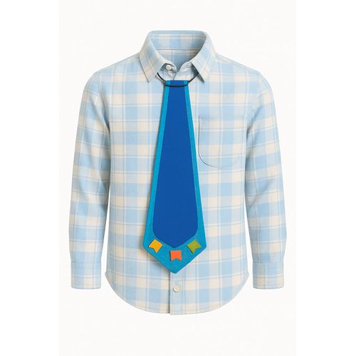 Gravata Junina Infantil Azul Marinho com Bandeirinhas