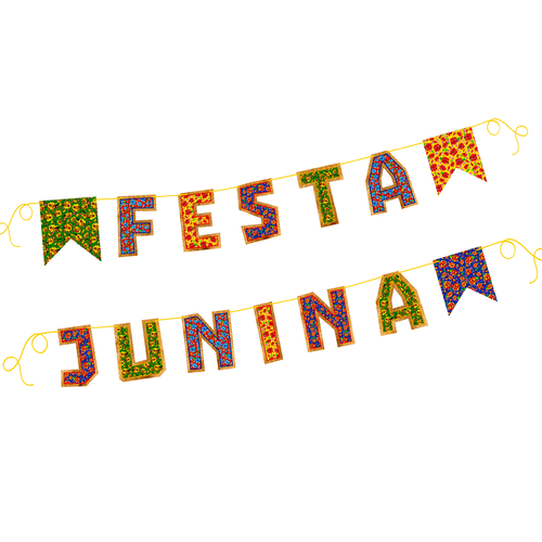 Faixa Decorativa Festa Junina Colorida com Letra Reserva